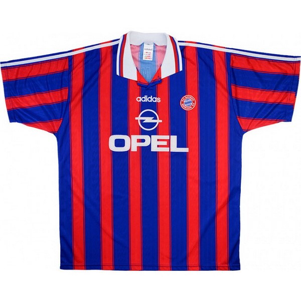 Camiseta Bayern Munich Replica Primera Ropa Retro 1995 1997 Azul Rojo